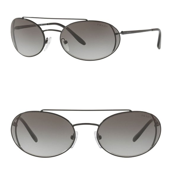💙HP💙Prada 61mm Blk Grey Gradient Oval Sunglasses - Picture 1 of 16